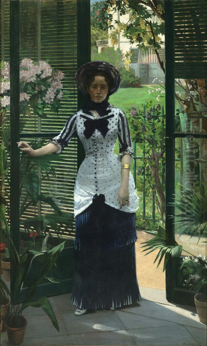 In the Conservatory Oil Painting by Albert Bartholome