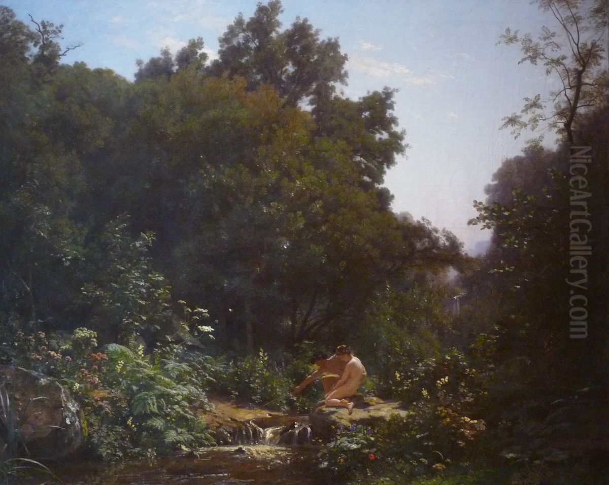 Daphnis and Chloe Oil Painting by Francois-Louis Francais