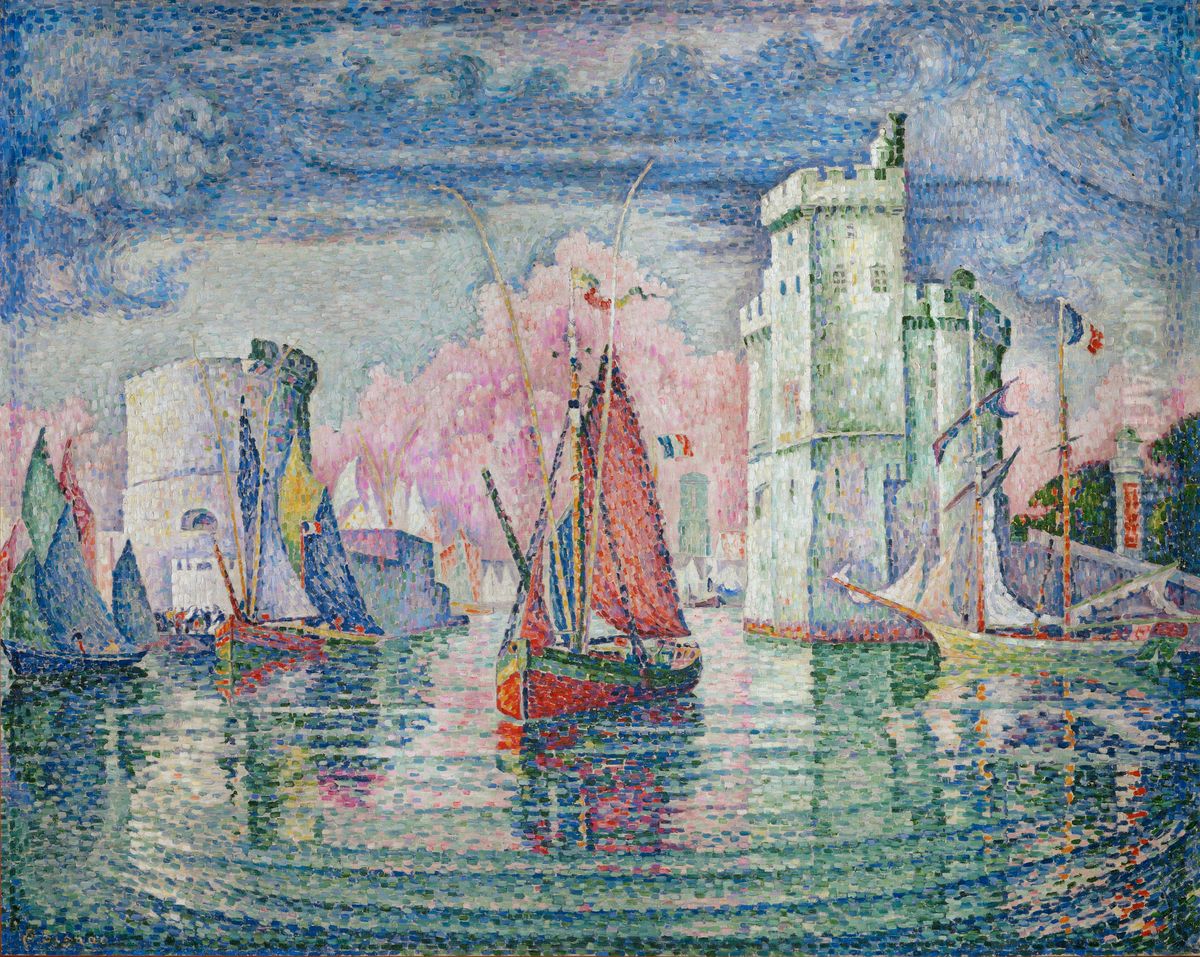 Entree du port de la Rochelle Oil Painting by Paul Signac