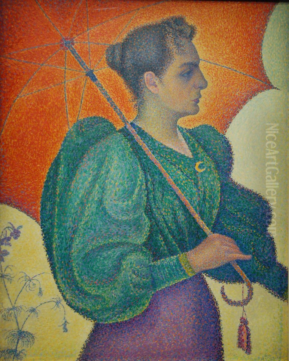 Woman with a Parasol Oil Painting by Paul Signac