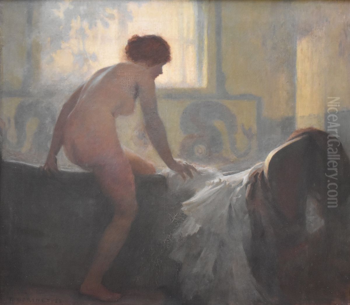 Woman in bath Oil Painting by Rene-Xavier Prinet