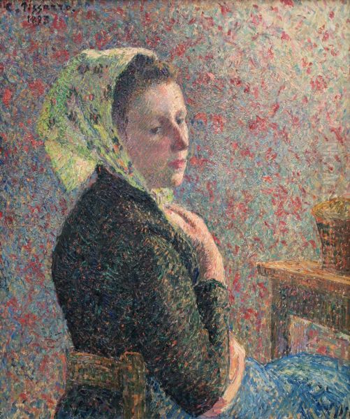Femme au fichu vert Oil Painting by Camille Pissarro