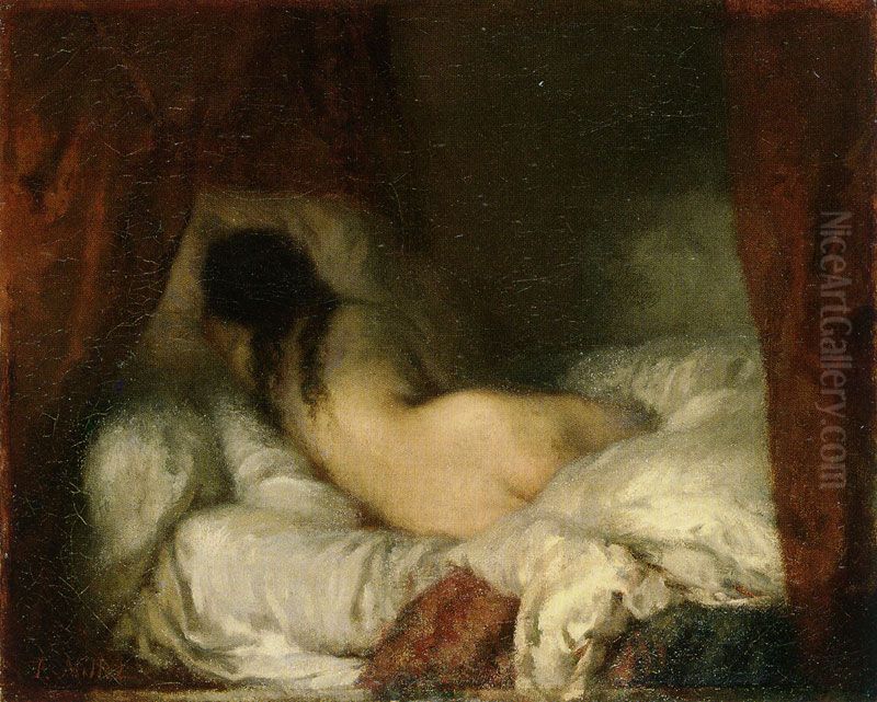 Femme nue couchee Oil Painting by Jean-Francois Millet