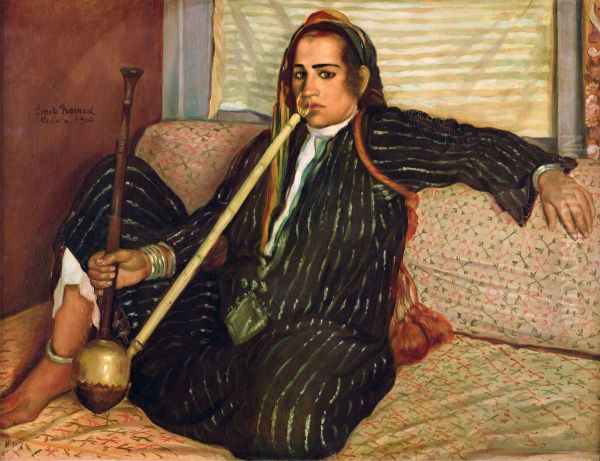 Smoking Hashish Oil Painting by Emile Bernard
