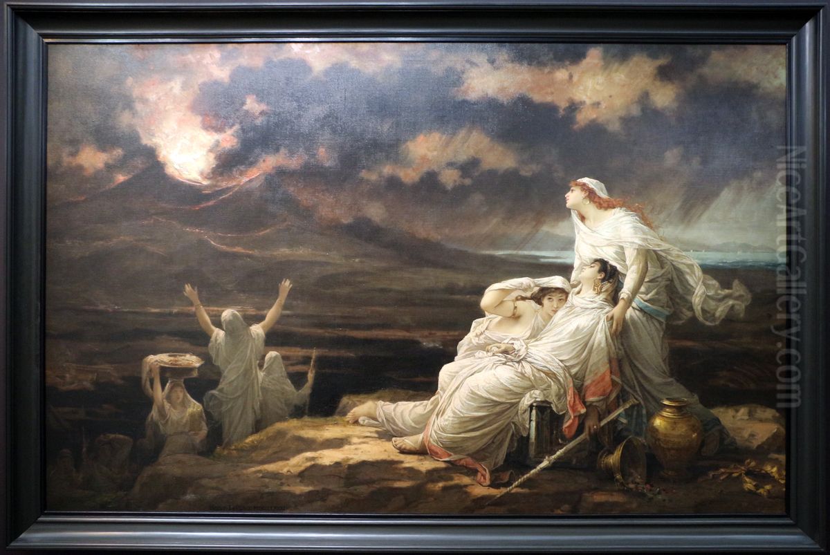 Herculanum, 23 aout, an 79 Oil Painting by Louis Hector Leroux Herculanum, 23 aout, an 79 Oil Painting by Louis Hector Leroux