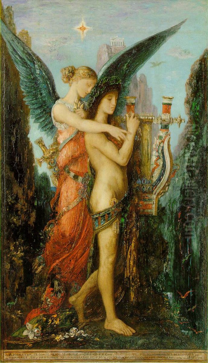 Hesiode et la Muse Oil Painting by Gustave Moreau