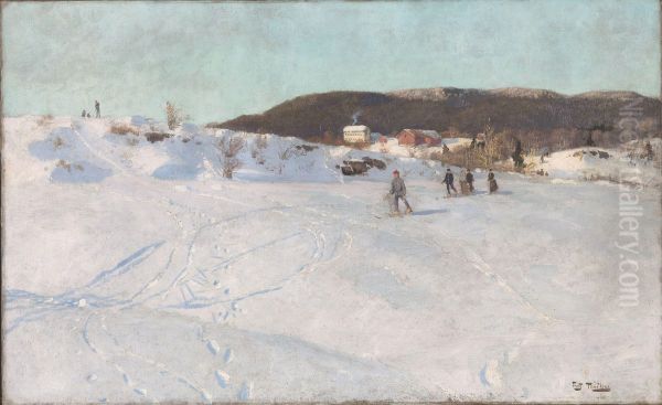Winter in Vestre Aker Oil Painting by Frits Thaulow