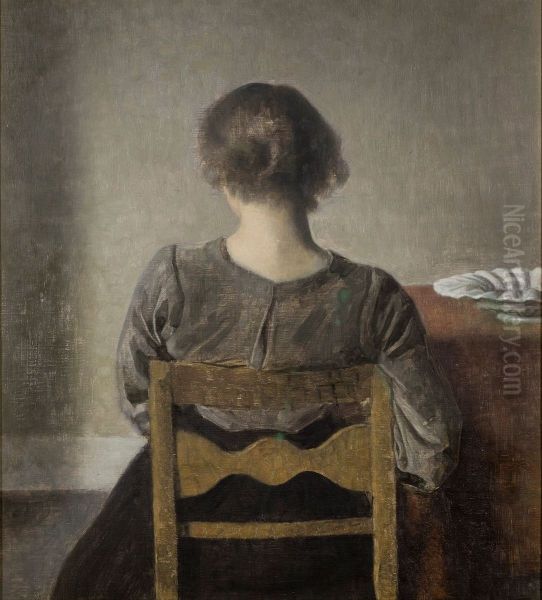 Hvile (repos) Oil Painting by Vilhelm Hammershoi