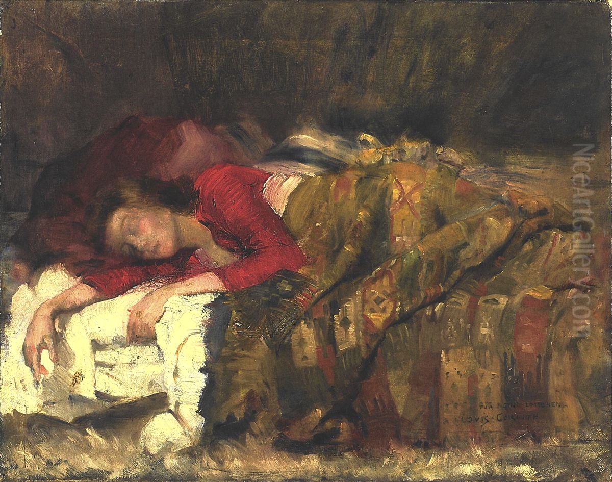 Schlafendes Madchen Oil Painting by Lovis (Franz Heinrich Louis) Corinth