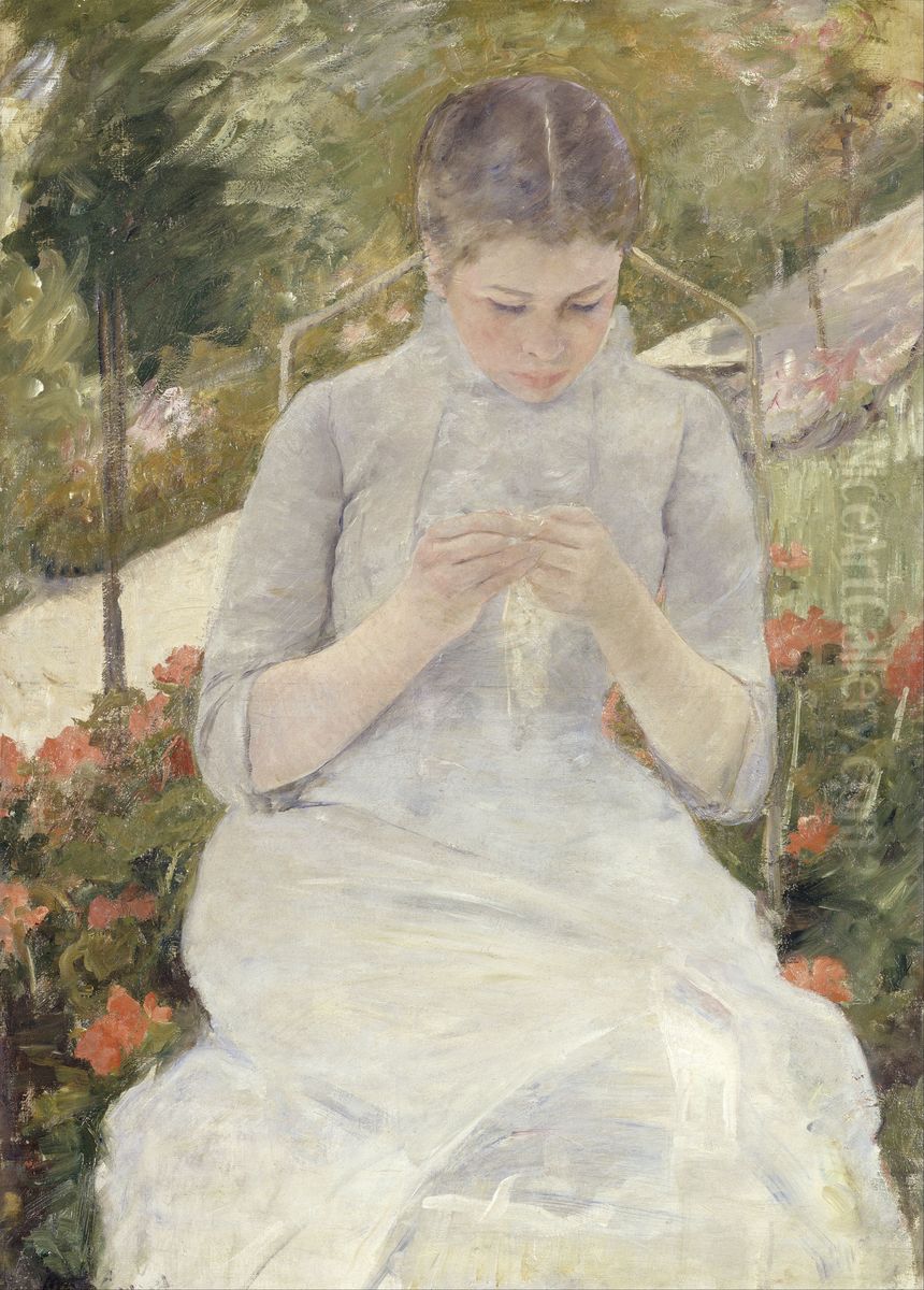 Jeune fille au jardin Oil Painting by Mary Cassatt