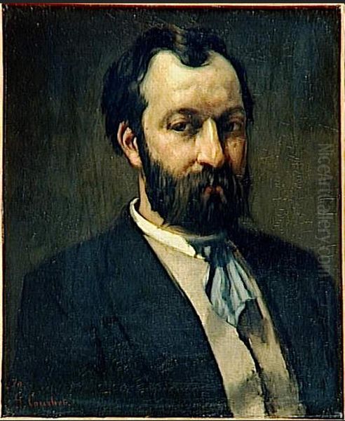 Jules-Antoine Castagnary Oil Painting by Gustave Courbet