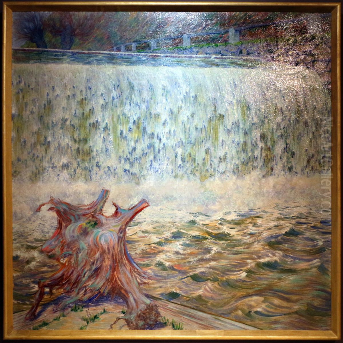 cascata sulla pielach Oil Painting by Leopold Blauensteiner