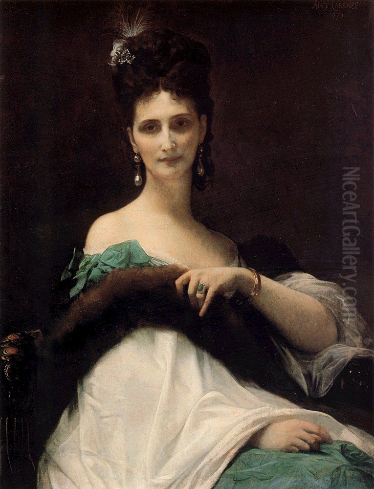 La Comtesse De Keller(marquise de Saint Yves d'Alveydre) Oil Painting by Alexandre Cabanel