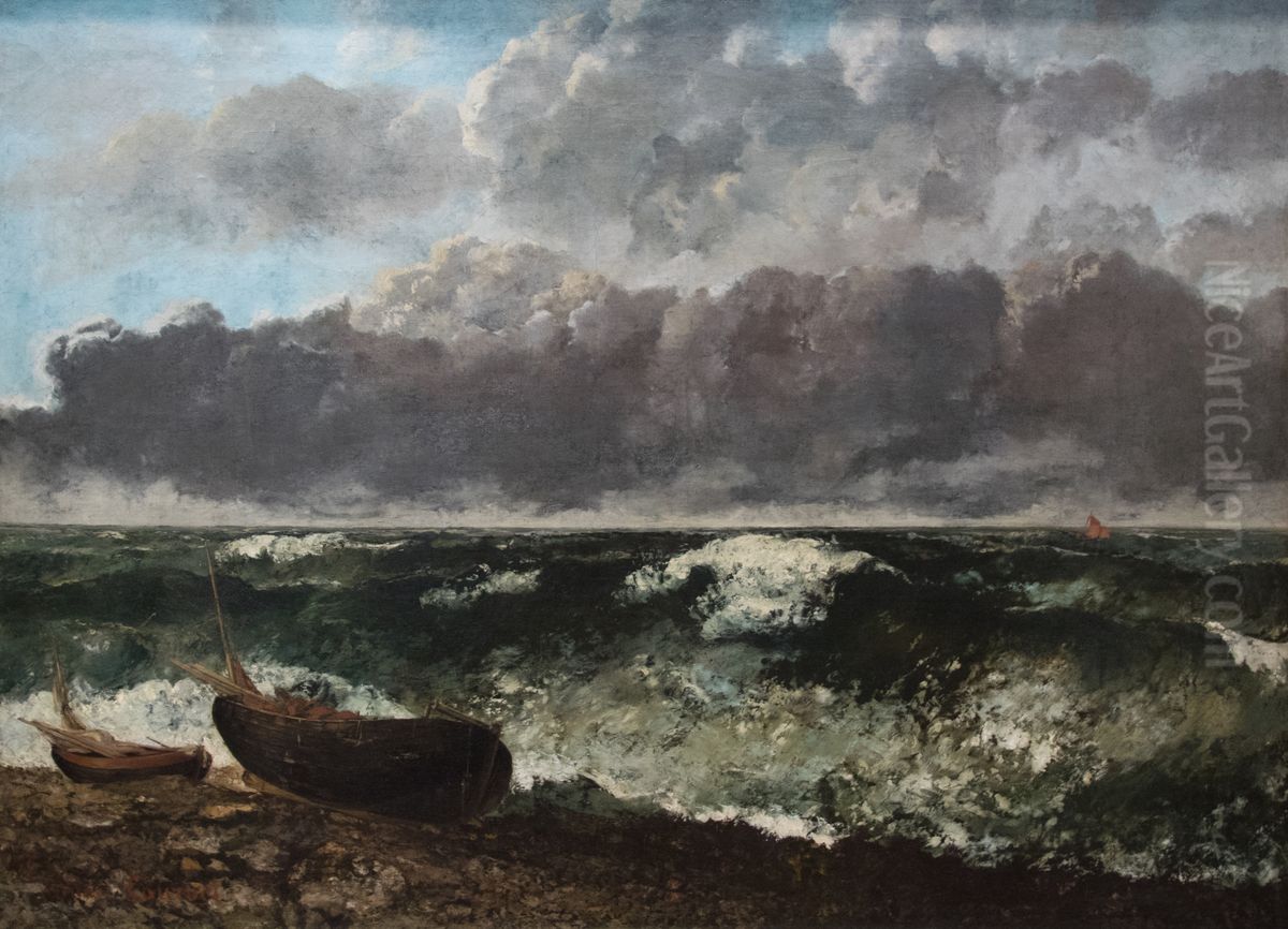 La Mer orageuse Oil Painting by Gustave Courbet