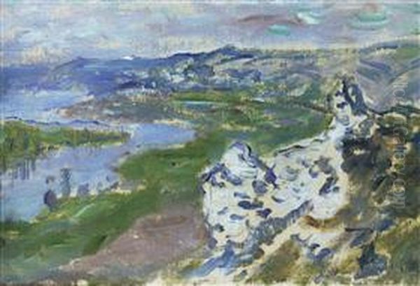 The Seine, from Chantemesle's Heights Oil Painting by Claude Oscar Monet