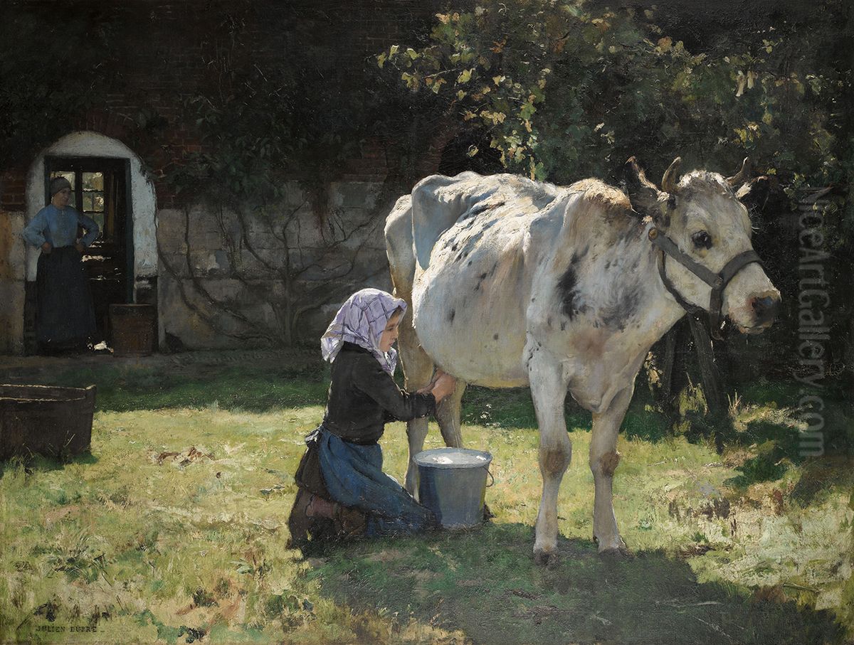 The white cow Oil Painting by Julien Dupre