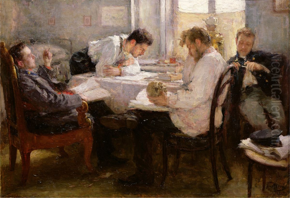 The Night before the Exam Oil Painting by Leonid Pasternak