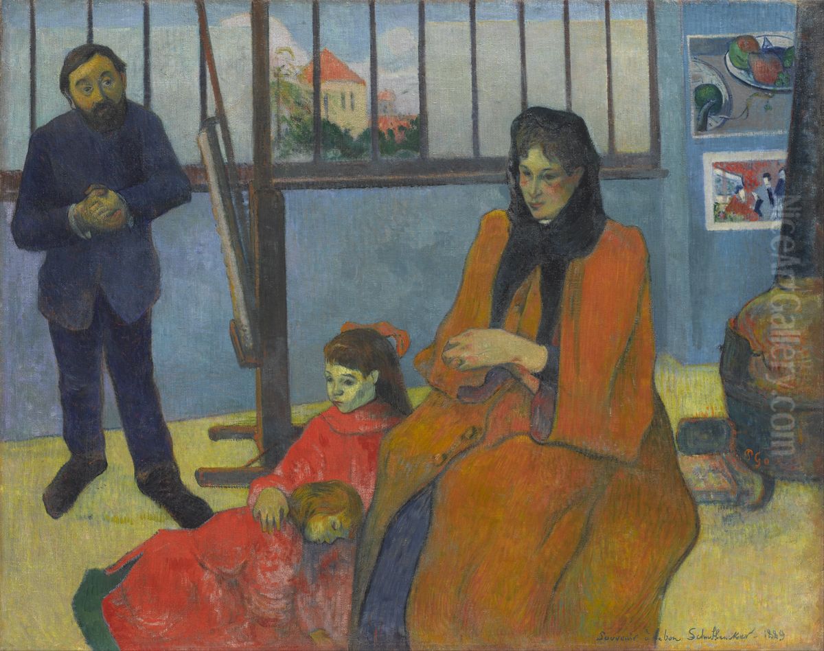 Schuffenecker's Studio Oil Painting by Paul Gauguin