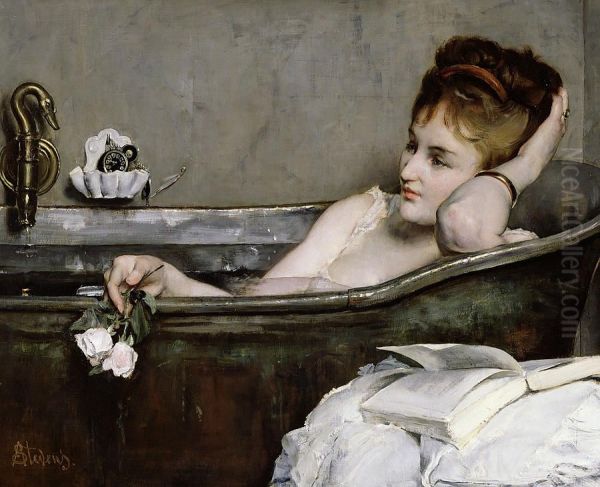 il bagno (la donna al bagno, o la vasca) Oil Painting by Alfred Stevens