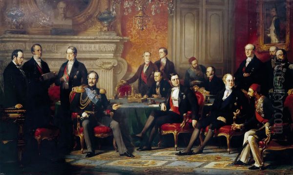The Congress of Paris Oil Painting by Edouard Louis Dubufe