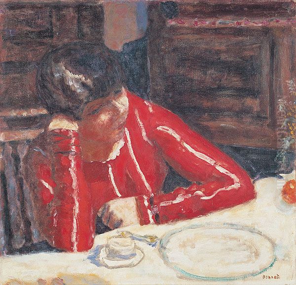 The Red Blouse Oil Painting by Pierre Bonnard
