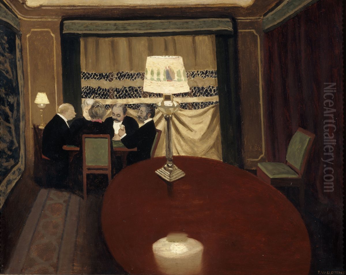 The Poker Game Oil Painting by Felix Vallotton