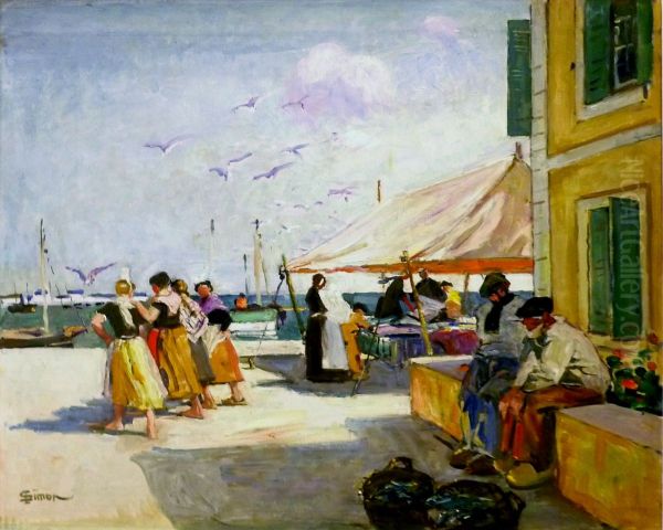 Quai de Kerity Oil Painting by Lucien Simon