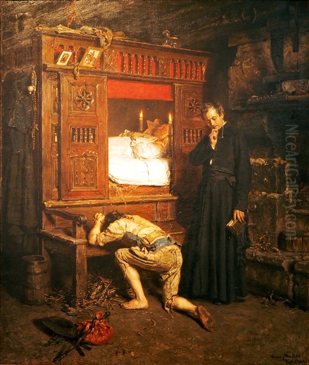 Powrot (syna marnotrawnego) Oil Painting by Henry Mosler