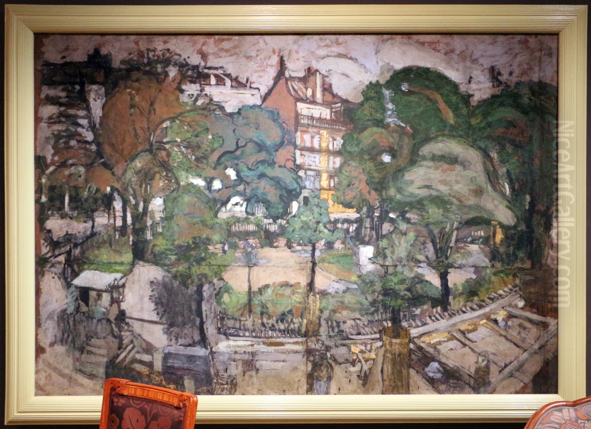 Le square Berlioz, esquisse Oil Painting by Jean-Edouard Vuillard