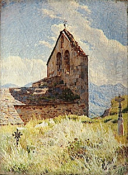 L'eglise d'Angoustrine Oil Painting by George-Daniel de Monfreid