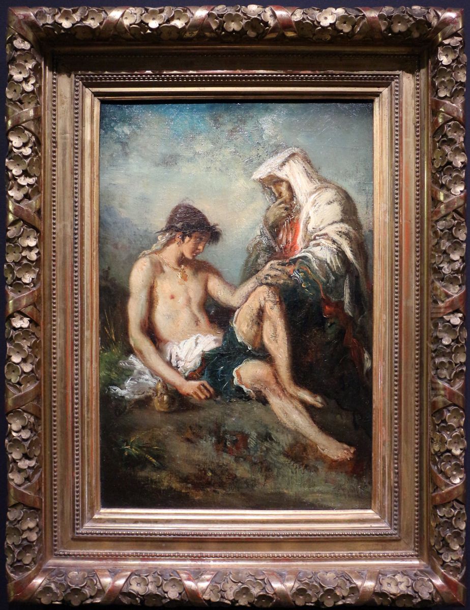 The childhood of Sixtus V. Oil Painting by Gustave Moreau