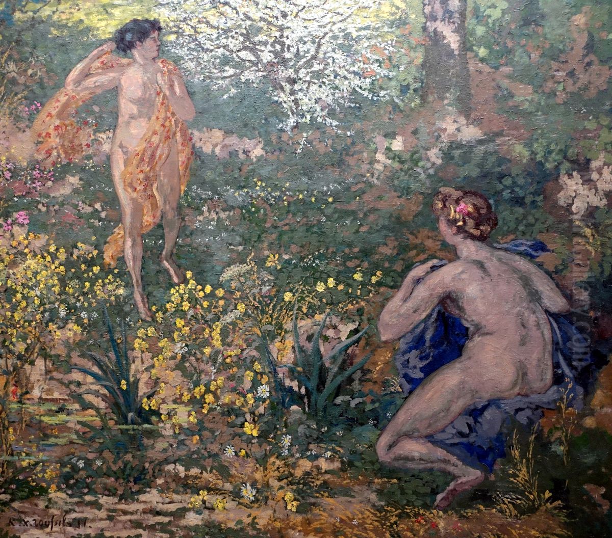 Rape of Leucippus' daughters Oil Painting by Ker-Xavier Roussel