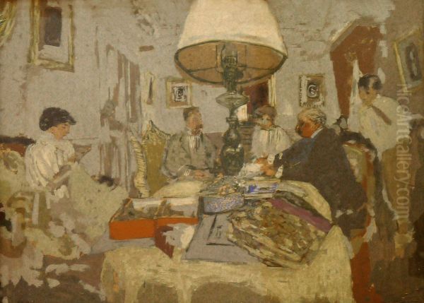 Les Amis autour de la table, Saint-Jacut Oil Painting by Edouard Vuillard