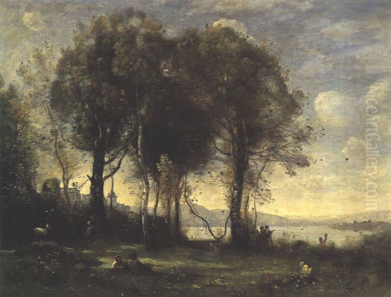 Les Chevriers de Castelgondolfo Oil Painting by Jean-Baptiste Camille Corot