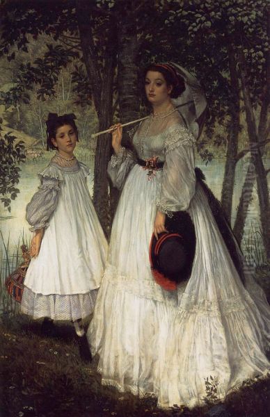 Two Sisters Oil Painting by James Jacques Joseph Tissot