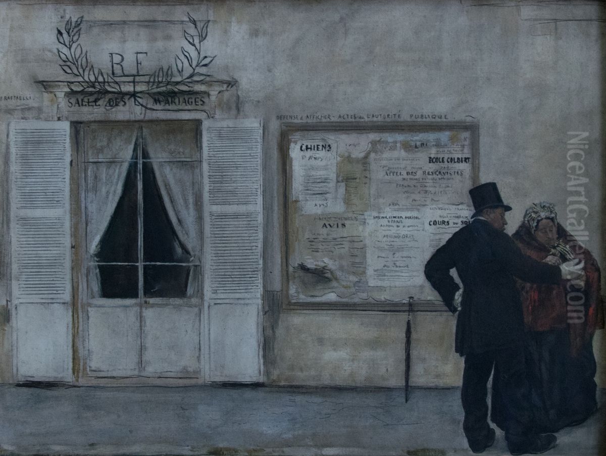 Les invites attendant la noce Oil Painting by Jean-Francois Raffaelli