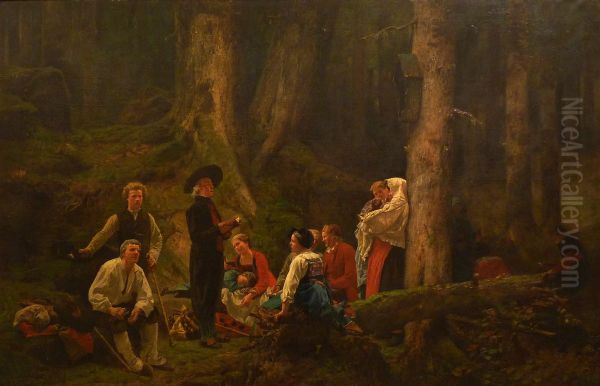Les Pelerins de Sainte-Odile Oil Painting by Gustave Brion