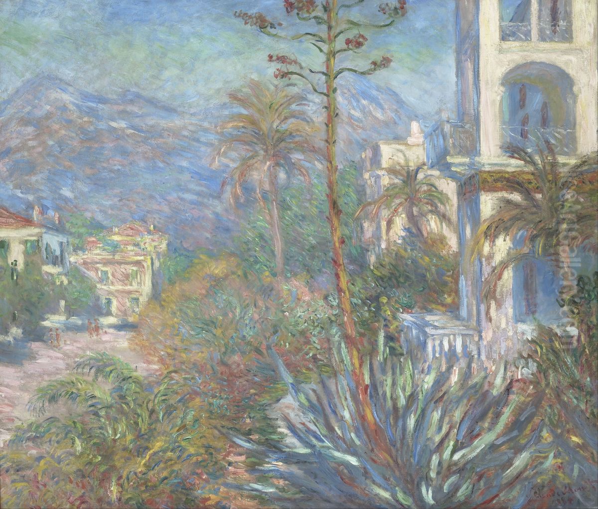 Villas at Bordighera Oil Painting by Claude Oscar Monet
