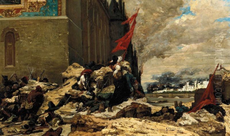 The Fire in the Tuileries Oil Painting by Georges Clairin