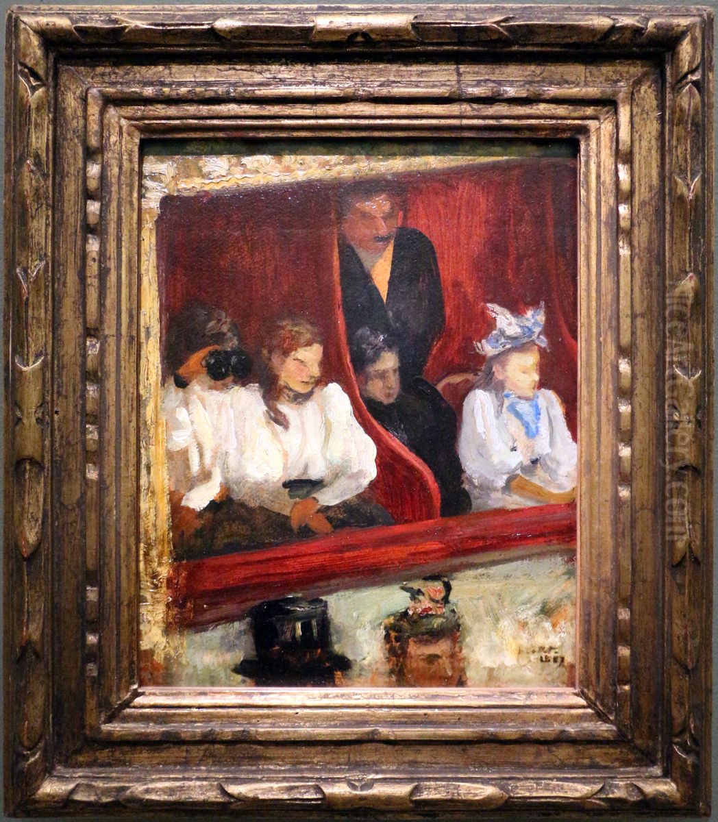 Loge a l'Opera-Comique Oil Painting by Charles Cottet