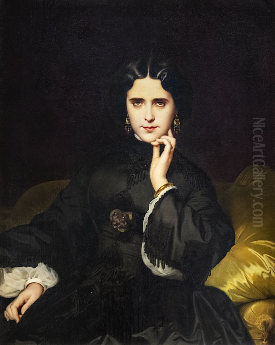 Madame de Loynes Oil Painting by Eugene Emmanuel Amaury Duval