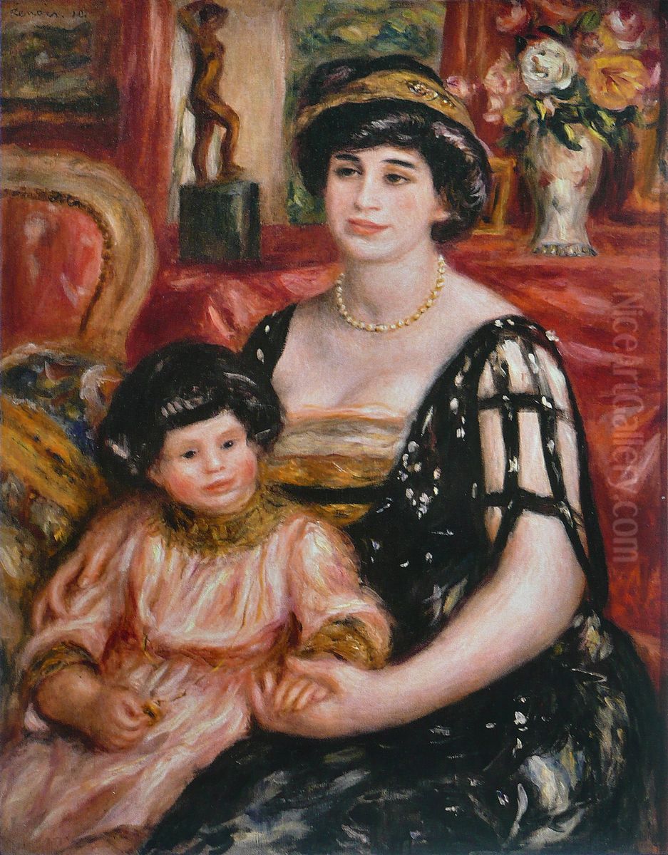 Madame Josse Bernheim-Jeune et son fils Henry Oil Painting by Pierre Auguste Renoir