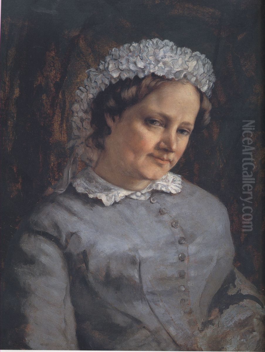 Portrait of Madame Proudhon Oil Painting by Gustave Courbet