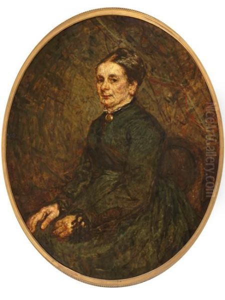 Madame Teissier Oil Painting by Adolphe Joseph Thomas Monticelli