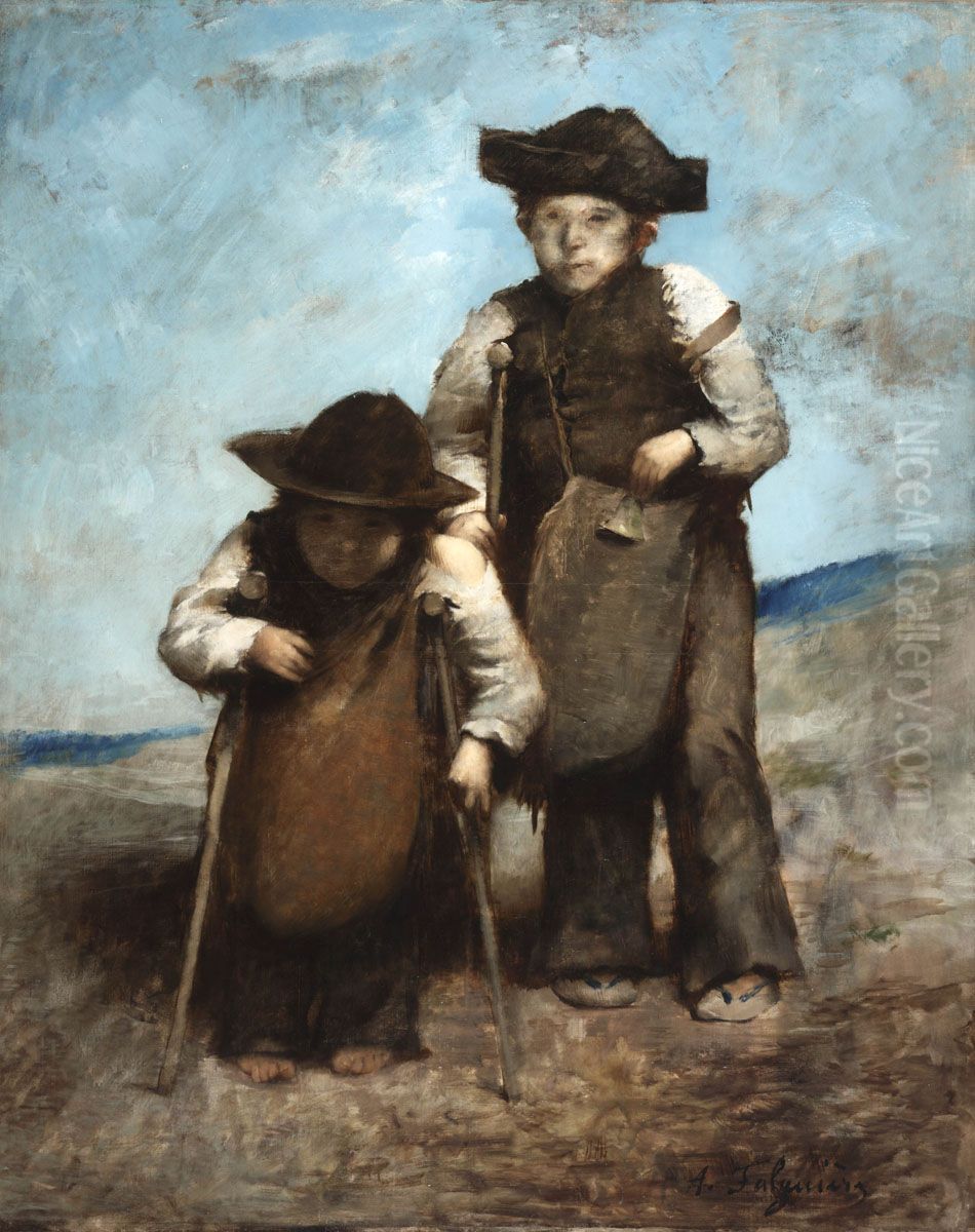 Les nains, souvenir d'Espagne Oil Painting by Alexandre Falguiere