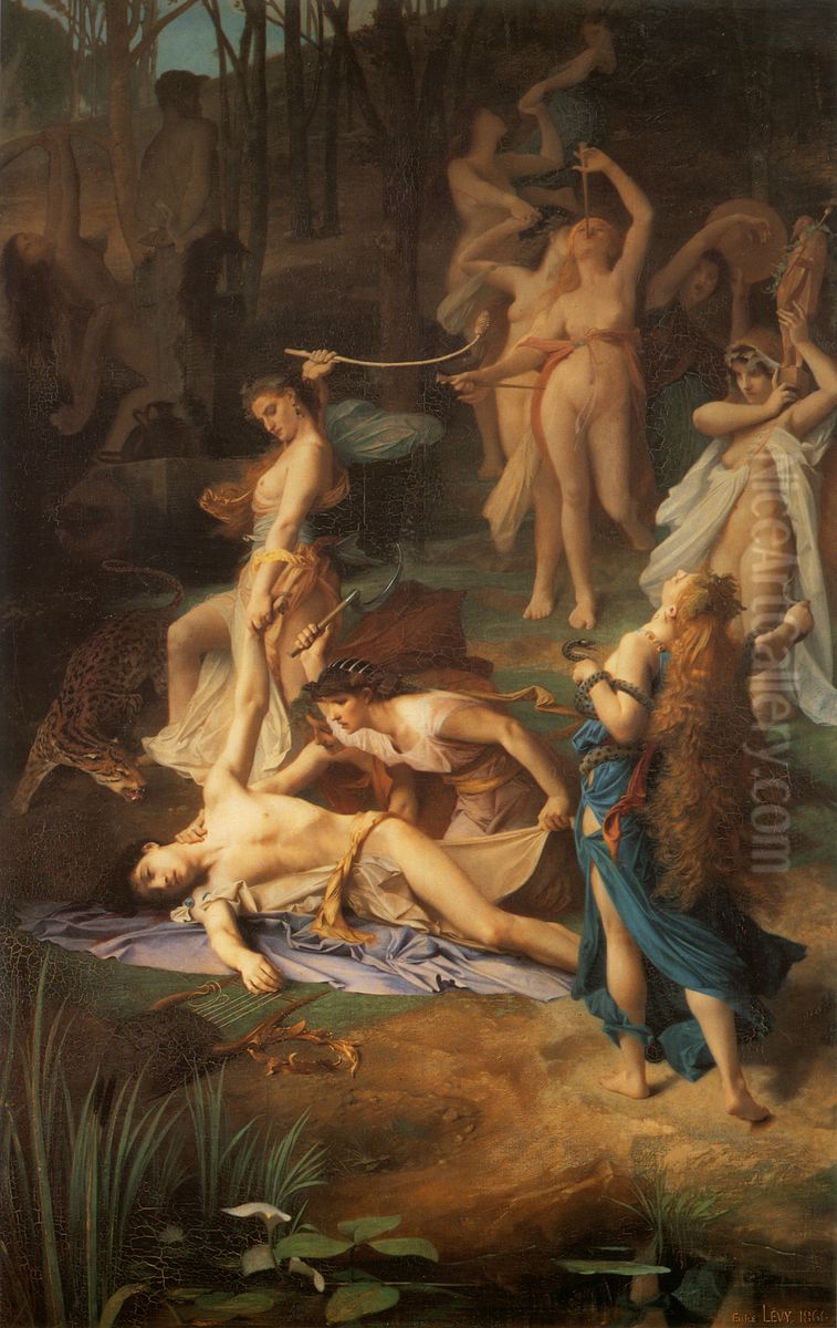 Death of Orpheus Oil Painting by Emile Levy