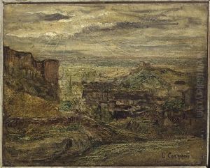 Paysage au soleil couchant