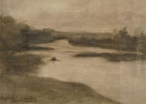 Paysage avec large riviere