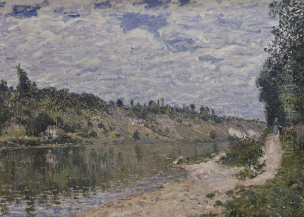 Les Coteaux de la Celle, vue de Saint-Mammes Oil Painting by Alfred Sisley