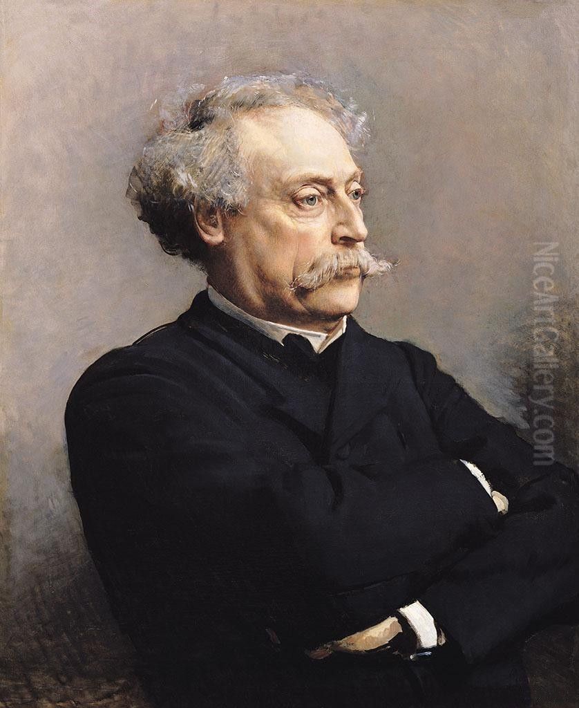 Alexandre Dumas Fils (1824-1895) Oil Painting by Leon Bonnat Alexandre Dumas Fils (1824-1895) Oil Painting by Leon Bonnat